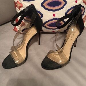 Vince Camuto Black Heel with Clear Strap - High Heel - Size 7.5 Back Zipper